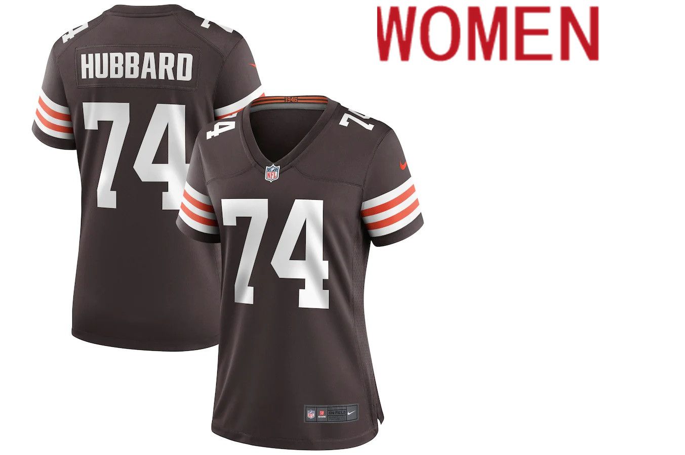 Women Cleveland Browns #74 Chris Hubbard Nike Brown Game NFL Jersey